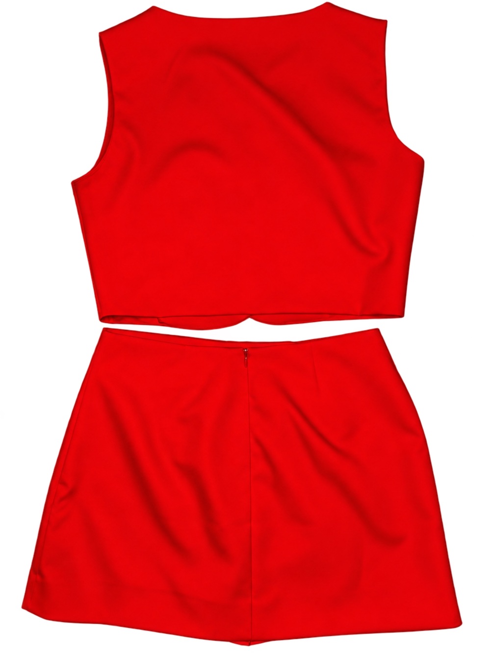 Red Button-Front Top & Mini Skirt - Picture 7 of 10